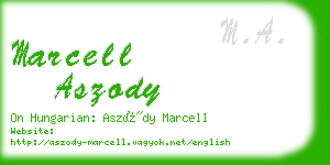 marcell aszody business card